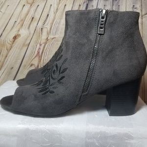 Andrew Geller Peep Toe Spinda Suede Bootie